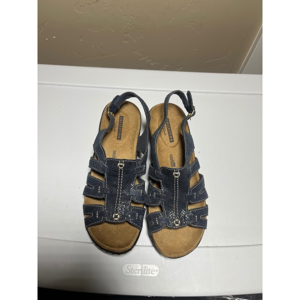 Clarks‎ Collection Blue Suede Leather Fisherman Comfort Sandals